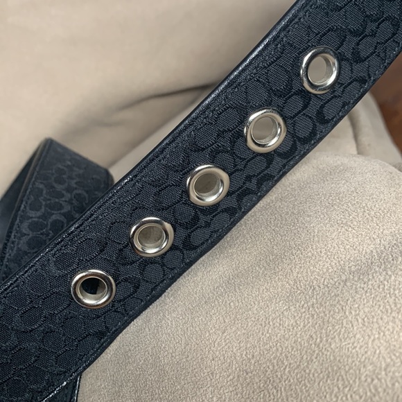 Coach size medium belt black& silver nwt! - Picture 3 of 7